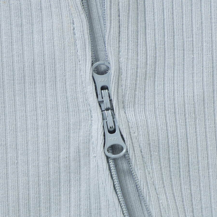 Organic Cotton 2-way Zipsuit with Footies & Mittens | Light Blue