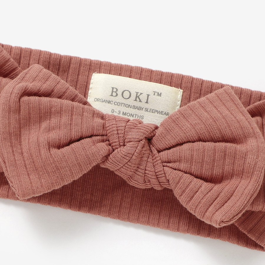 Organic Cotton Baby Girl Headband | Clay