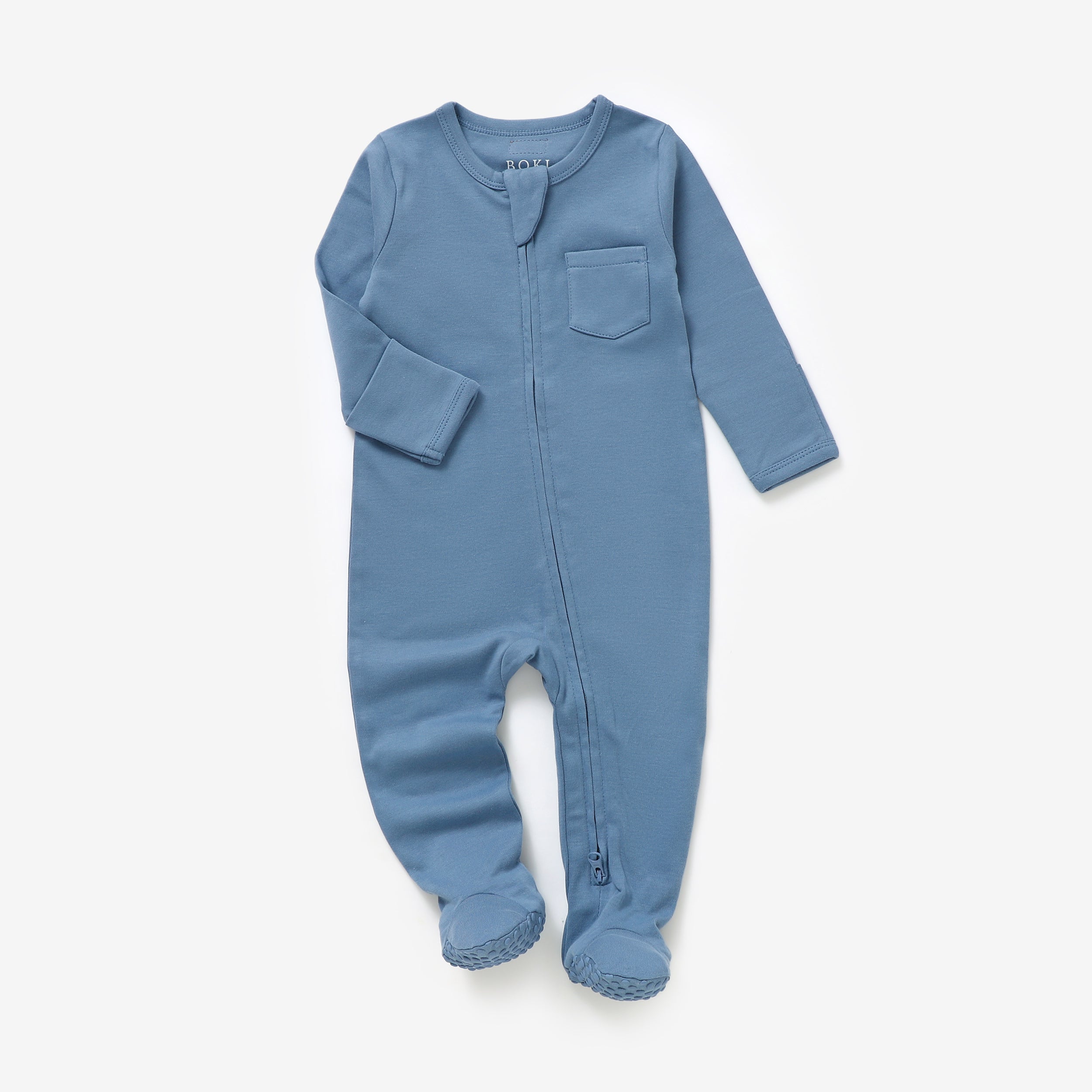 Organic Cotton 2-way Zipsuit with Footies & Mittens | Sky Blue