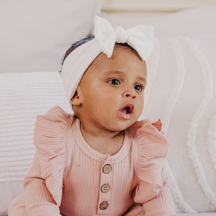 Organic Cotton Baby Girl Headband | Charcoal