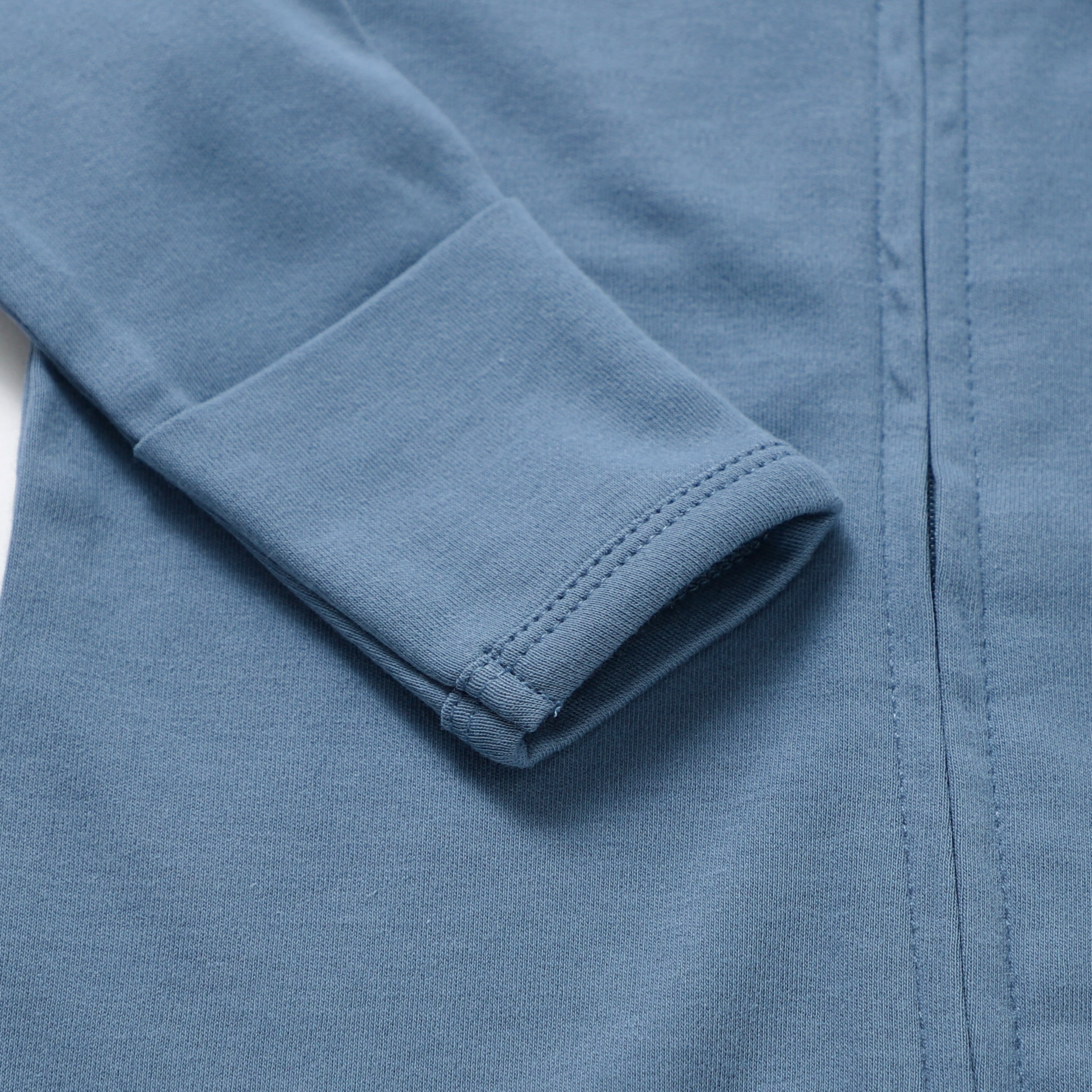 Organic Cotton 2-way Zipsuit with Footies & Mittens | Sky Blue