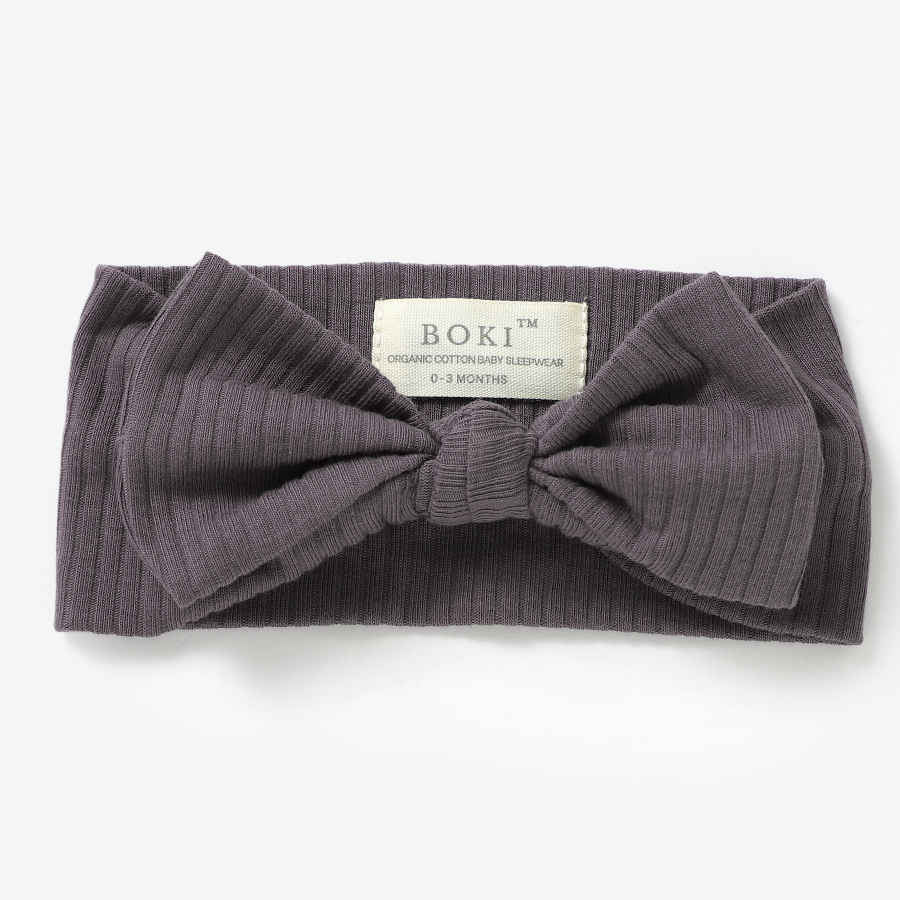 Organic Cotton Baby Girl Headband | Charcoal