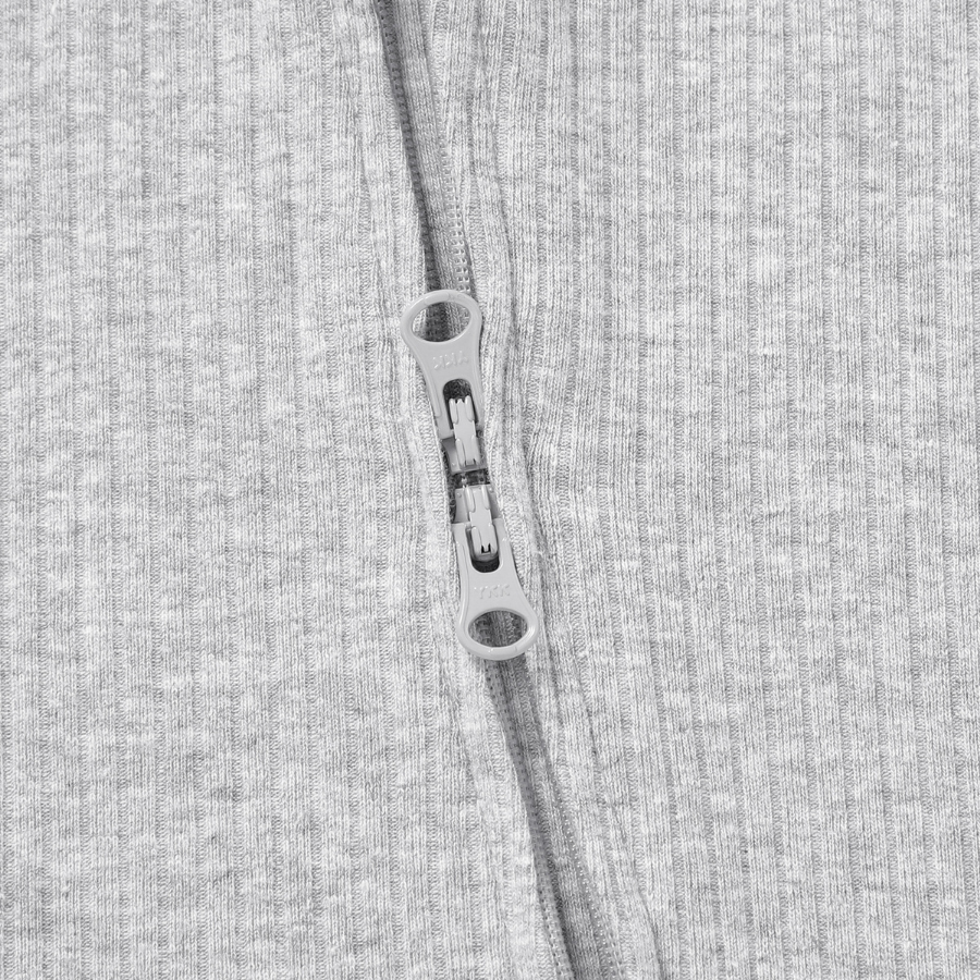 Organic Cotton 2-way Zipsuit with Footies & Mittens | Light Grey