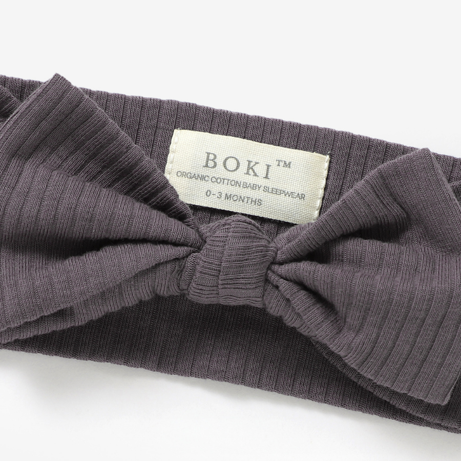 Organic Cotton Baby Girl Headband | Charcoal