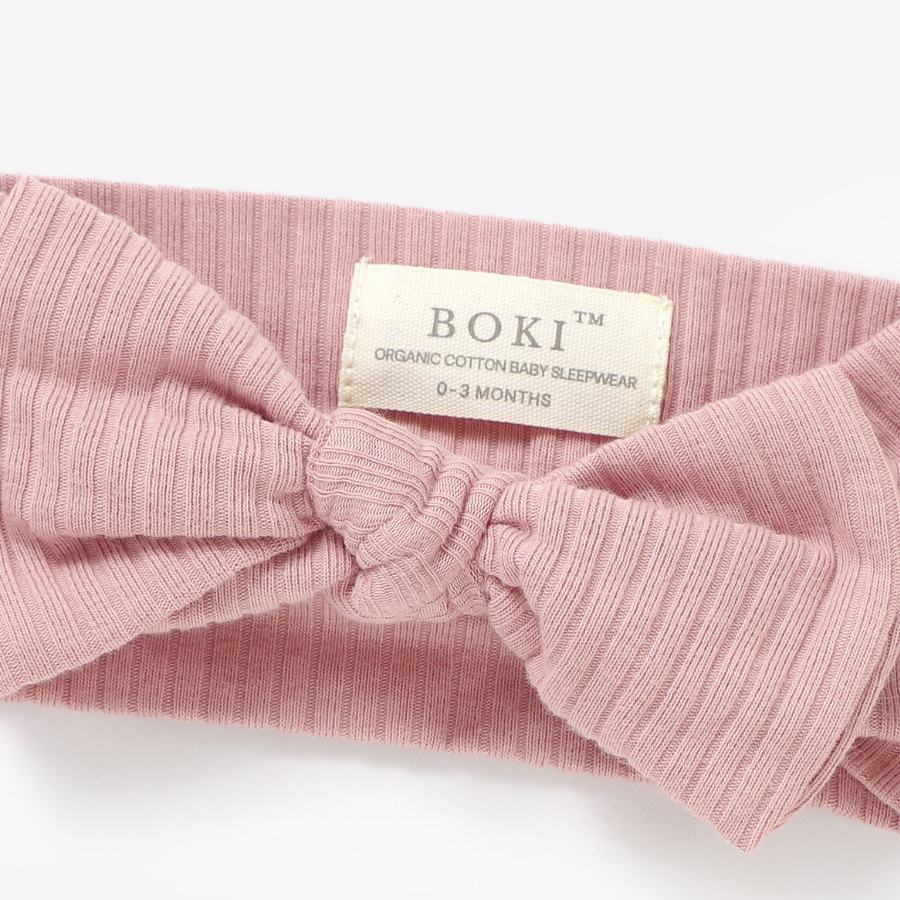 Organic Cotton Baby Girl Headband | Pale Rose