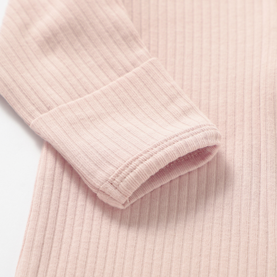 Organic Cotton 2-way Zipsuit with Footies & Mittens | Blush