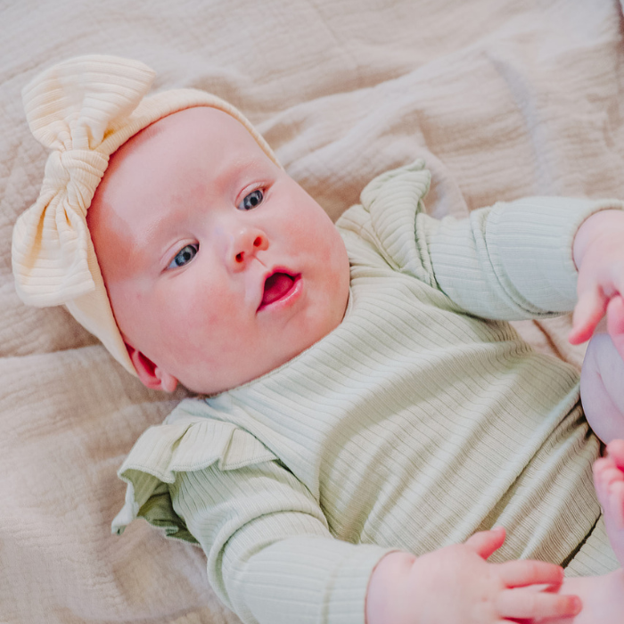 Organic Cotton Baby Girl Headband | Crème