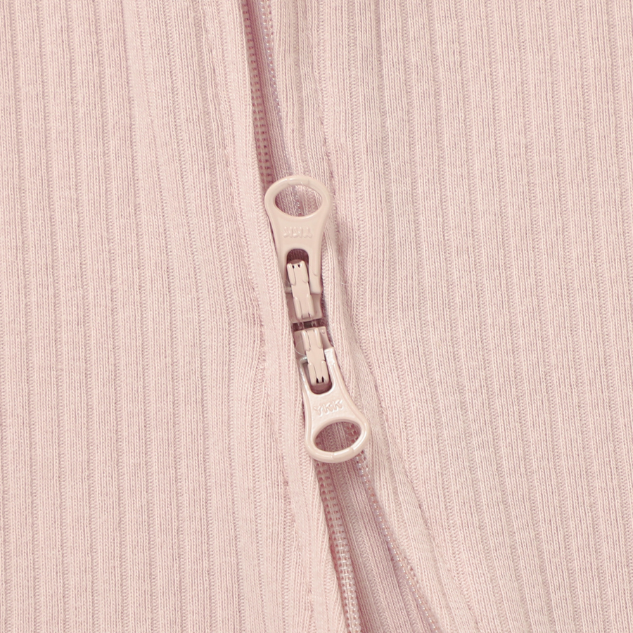 Organic Cotton 2-way Zipsuit with Footies & Mittens | Blush