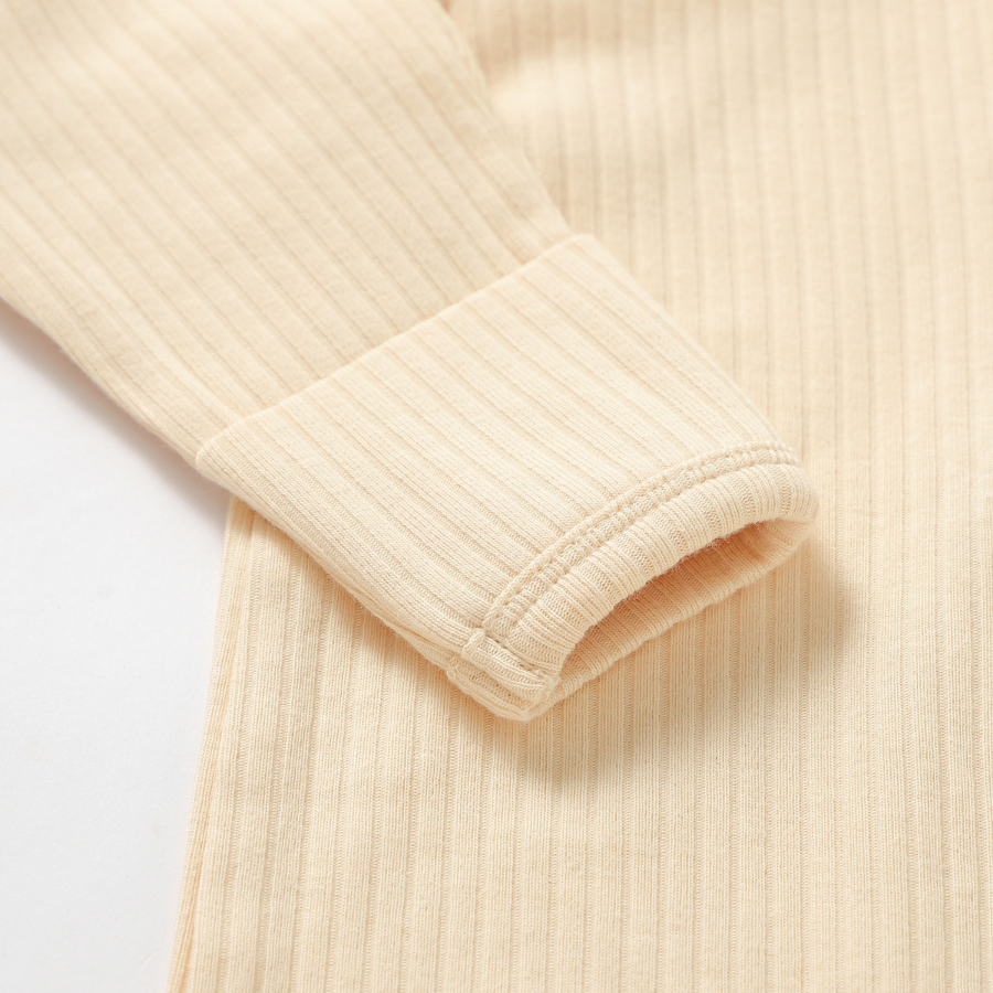 Organic Cotton 2-way Zipsuit with Footies & Mittens | Crème