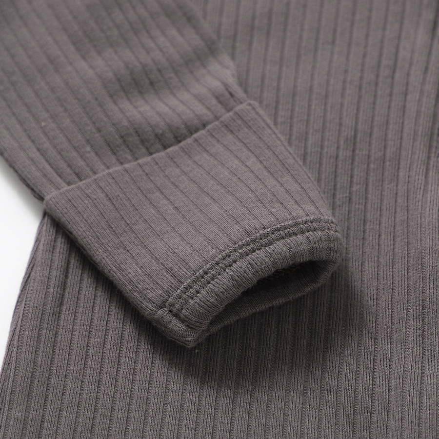 Organic Cotton 2-way Zipsuit with Footies & Mittens | Charcoal