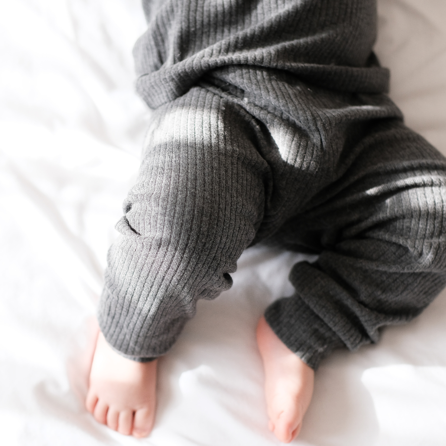 Organic Rib Long sleeve Pyjamas Set | Slate Grey