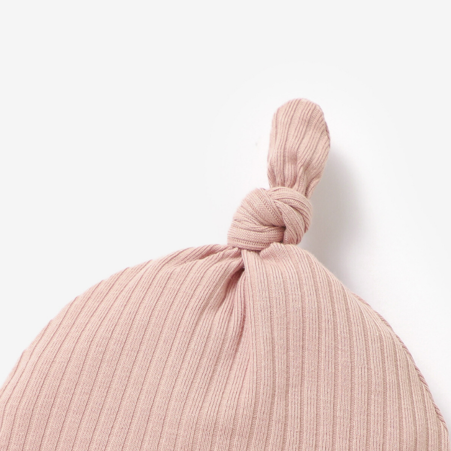 Organic Rib Knot Hat | Pale Rose
