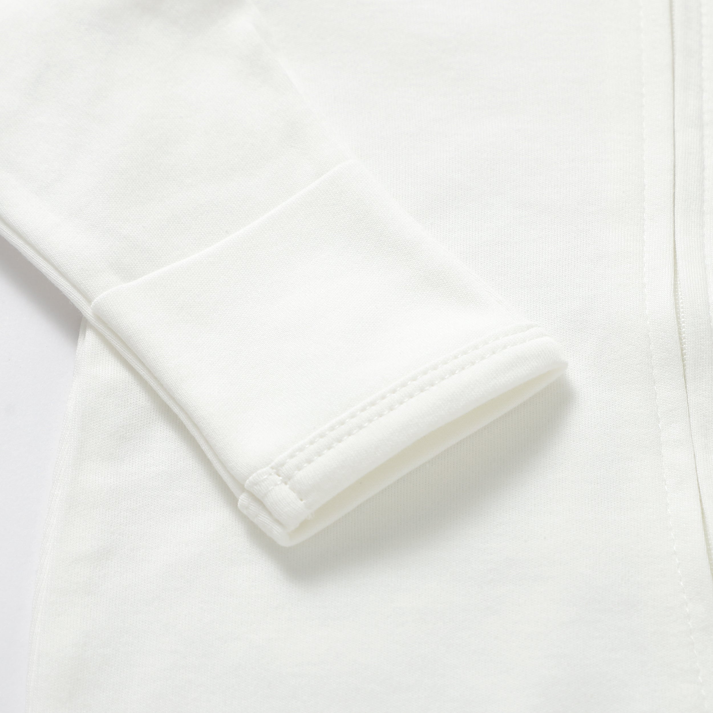 Organic Cotton 2-way Zipsuit with Footies & Mittens | White