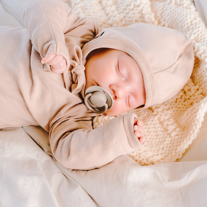 Organic Cotton Ribbed Knot Gown | Ash Grey