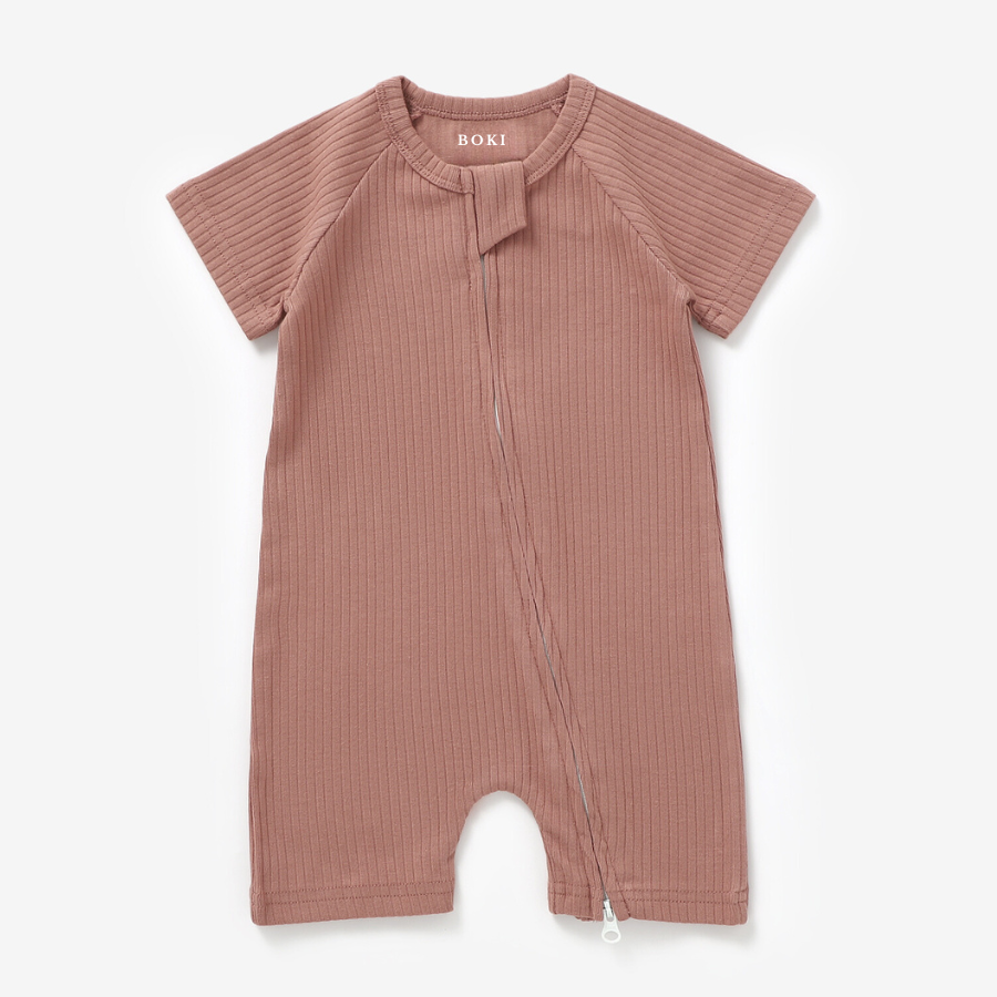 Organic Cotton 2-way Summer Zipsuit | Clay