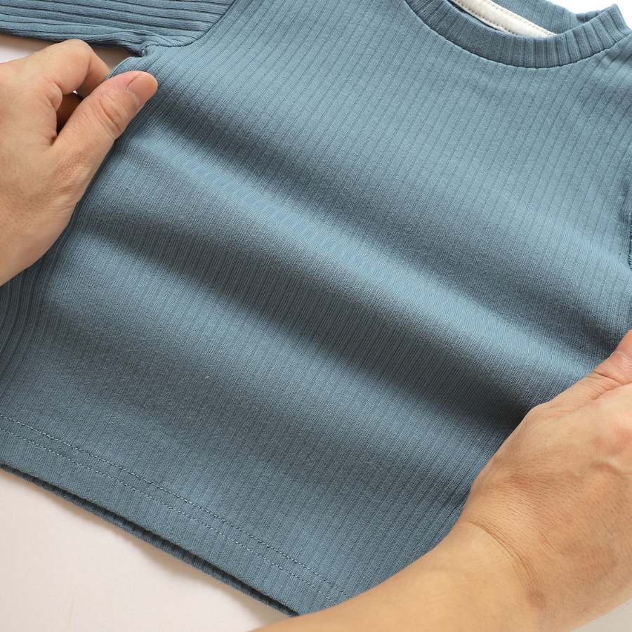 Organic Rib Long sleeve Pyjamas Set | Cloudy Sky