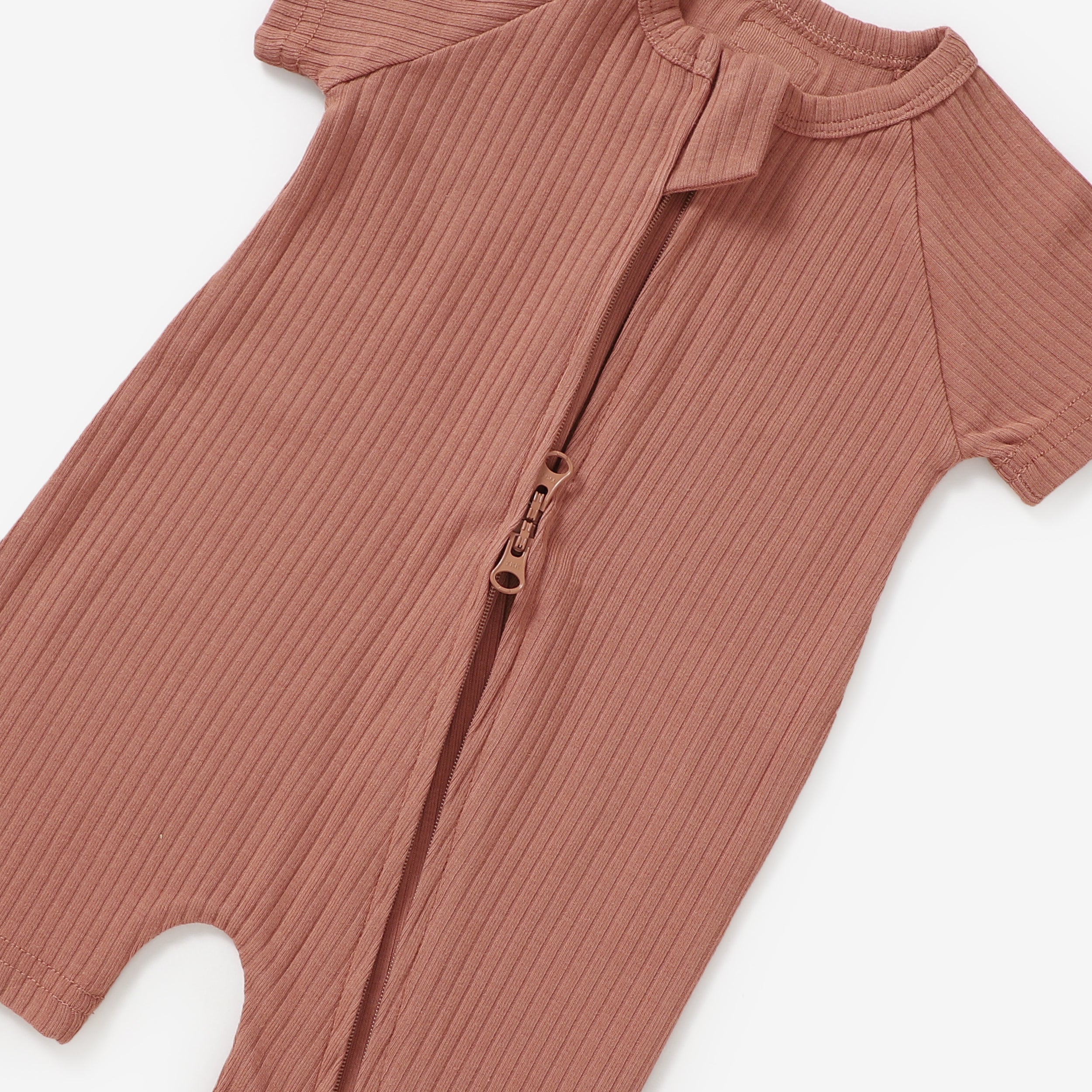 Organic Cotton 2-way Summer Zipsuit | Clay