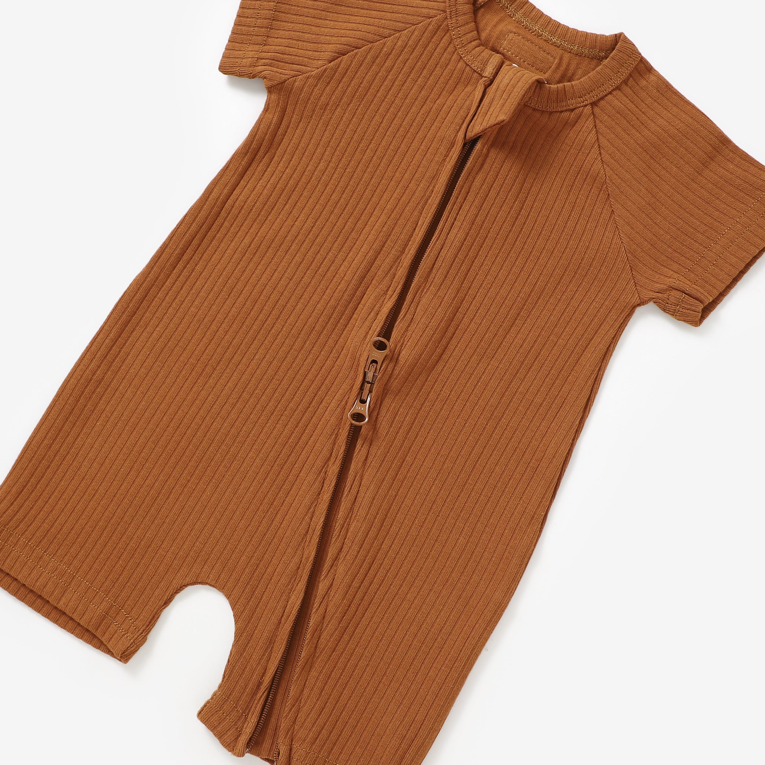 Organic Cotton 2-way Summer Zipsuit | Rust