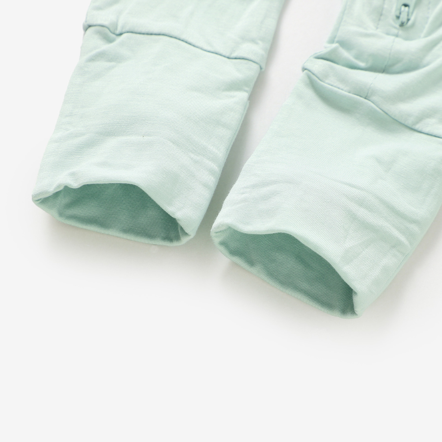 Organic Bamboo 2-way Zipsuit with Foldover Footies and Mittens | Misty Mint