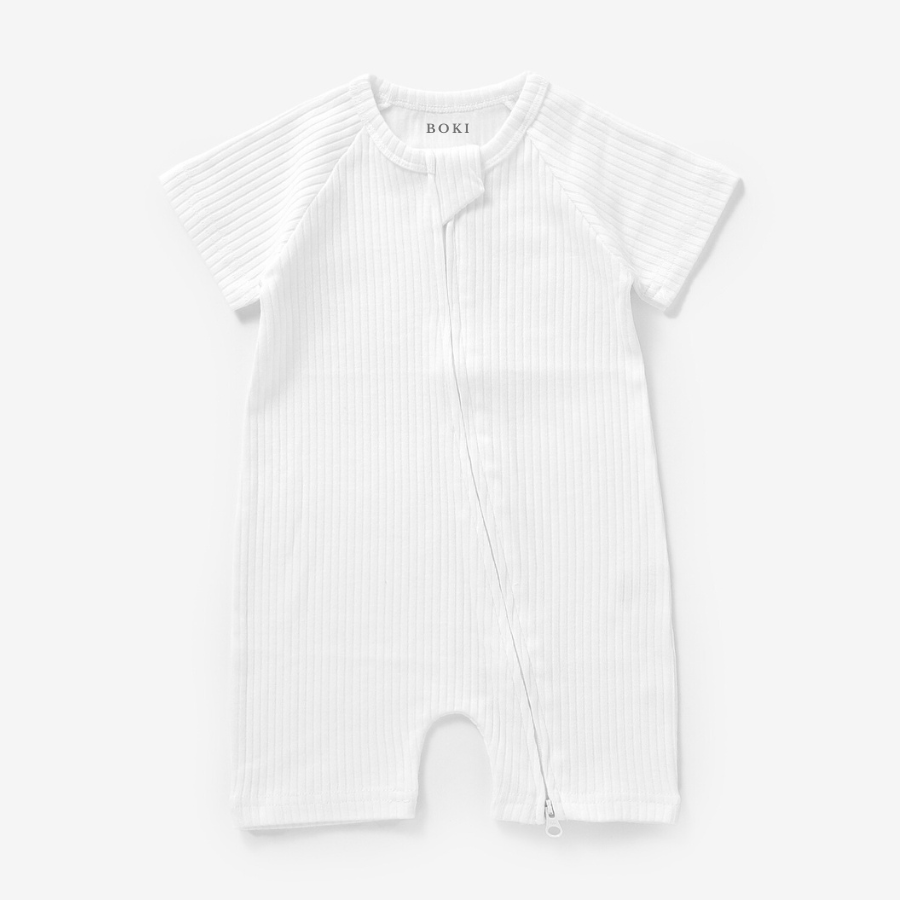 Organic Cotton 2-way Summer Zipsuit | Ivory