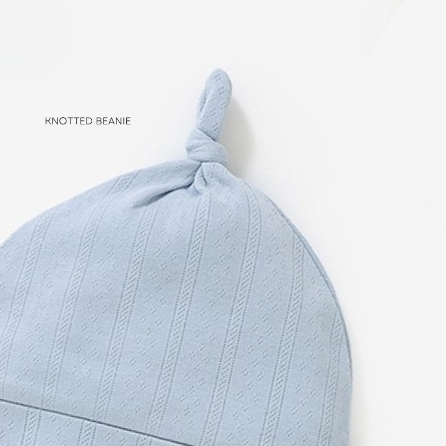 3 Piece Organic Pointelle Bundle Set | Powder Blue