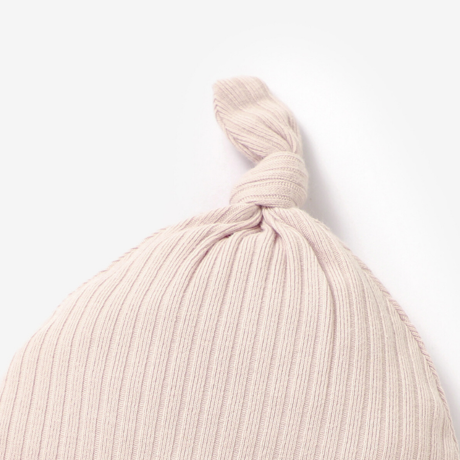 Organic Ribbed Cotton Beanie | Blush