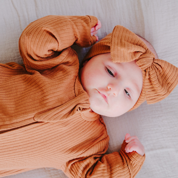 Organic Cotton Baby Girl Headband | Rust