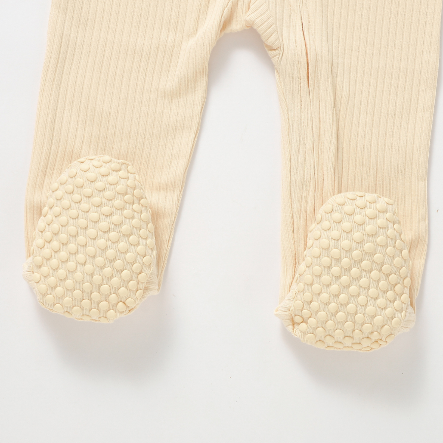 Organic Cotton 2-way Zipsuit with Footies & Mittens | Crème