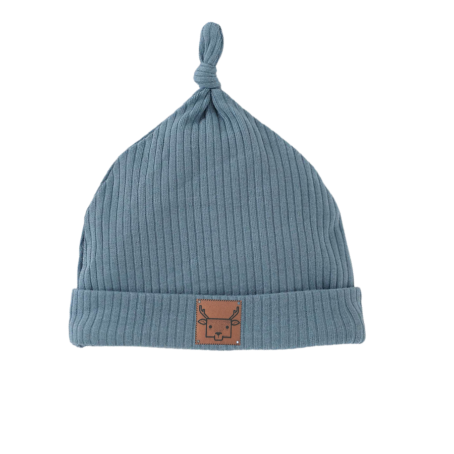 Organic Rib Knot Hat | Cloudy Sky