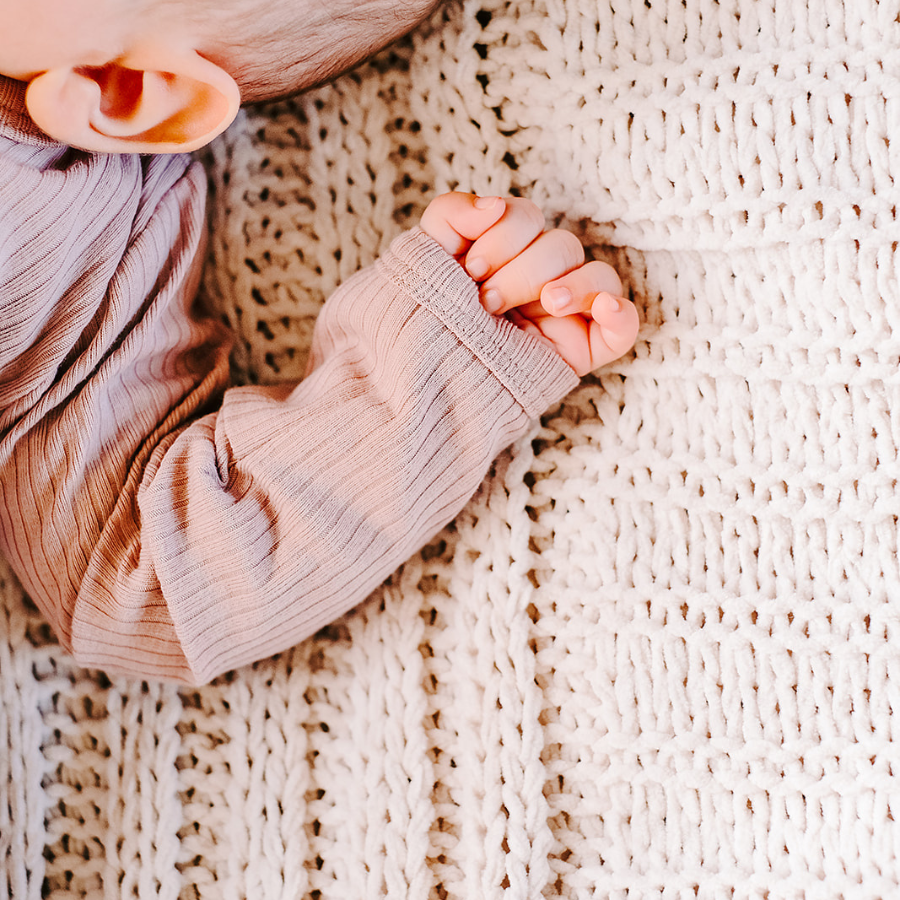 Organic Rib Cotton 2-way Zipsuit Oatmeal