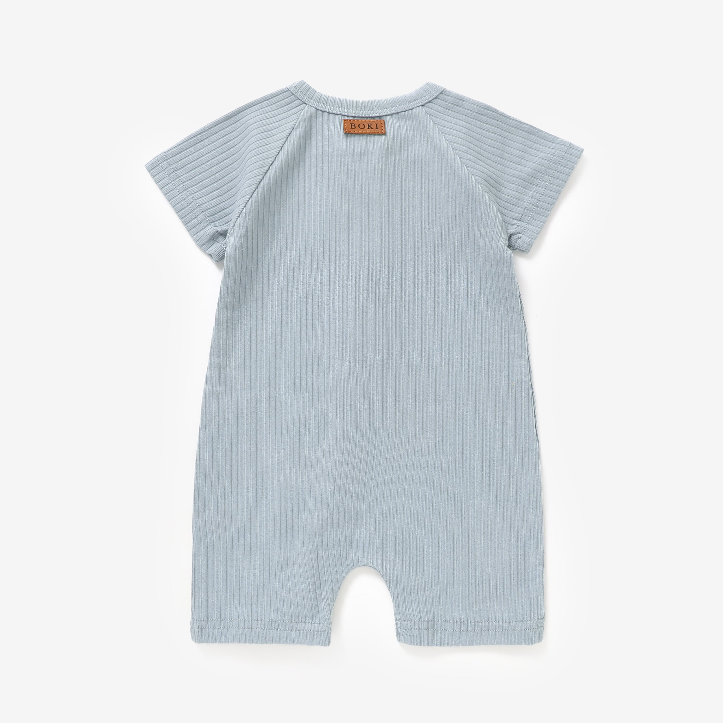 Organic Rib Summer Zipsuit | Light Blue