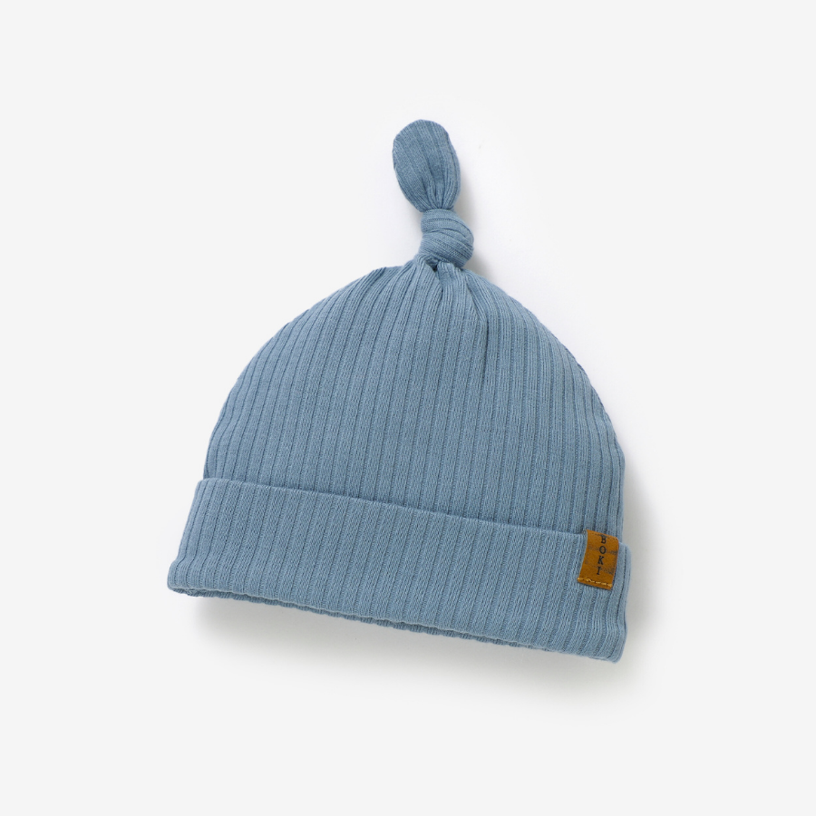 Organic Rib Knot Hat | Cloudy Sky