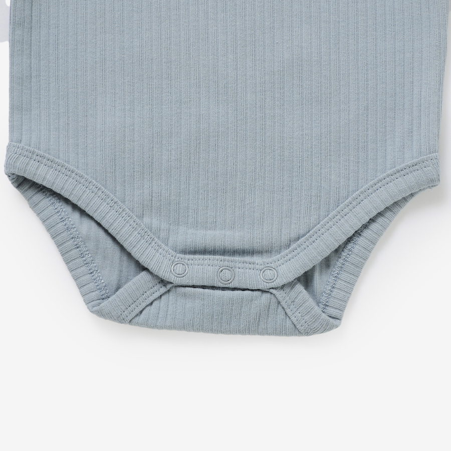 Organic Rib Longsleeve Bodysuit Set | Light Blue