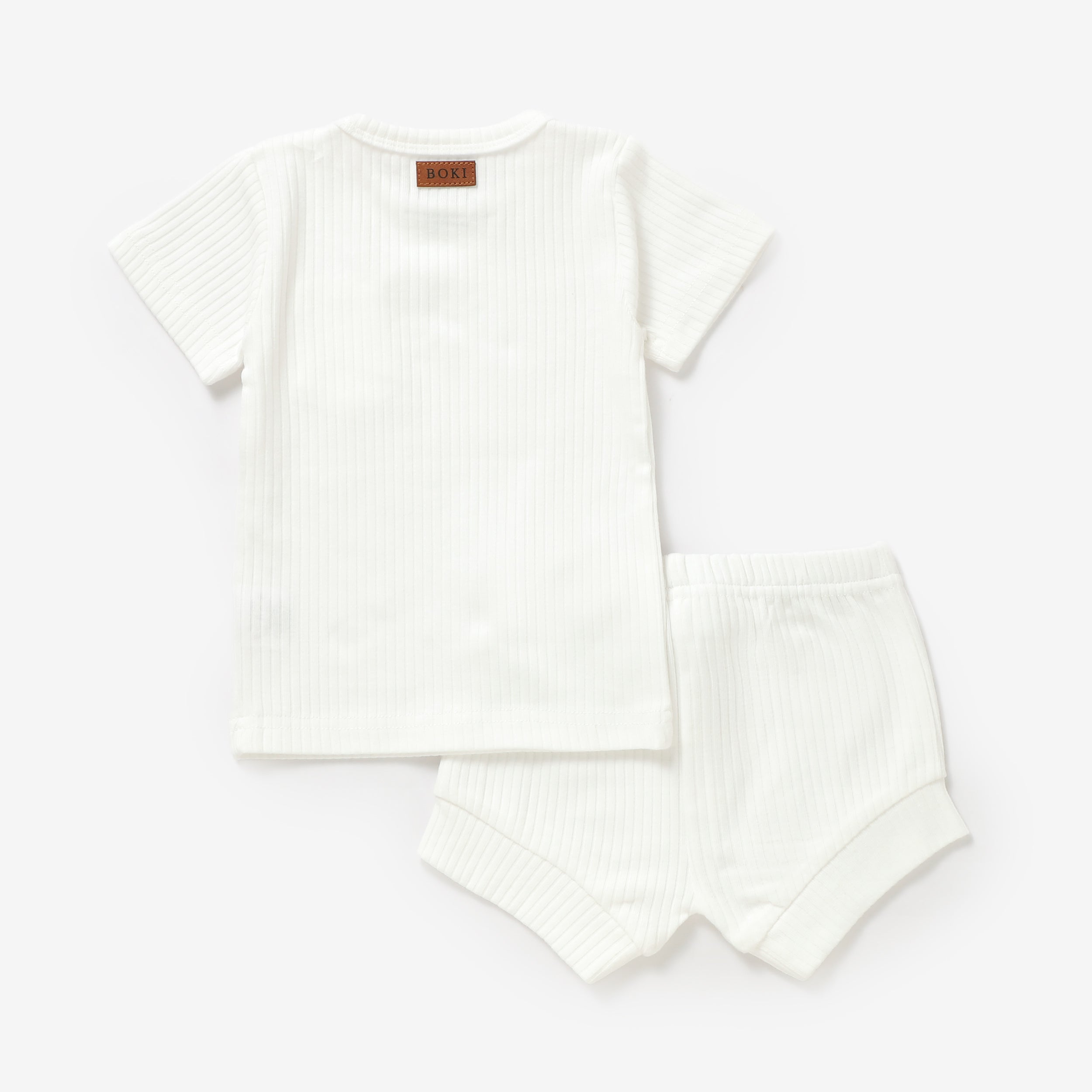 2 Piece Organic Rib Pyjamas Set | Ivory