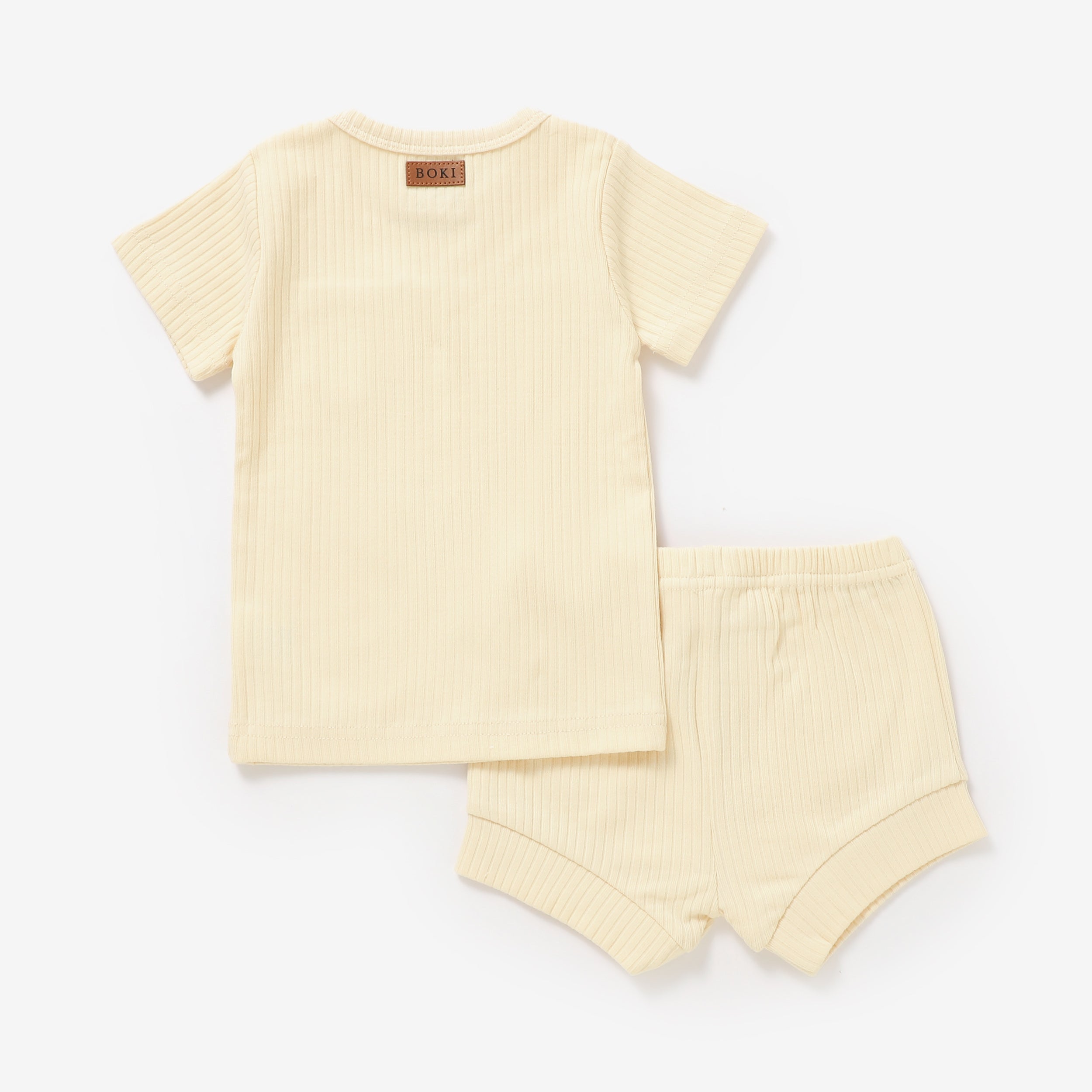 2 Piece Organic Rib Pyjamas Set | Creme