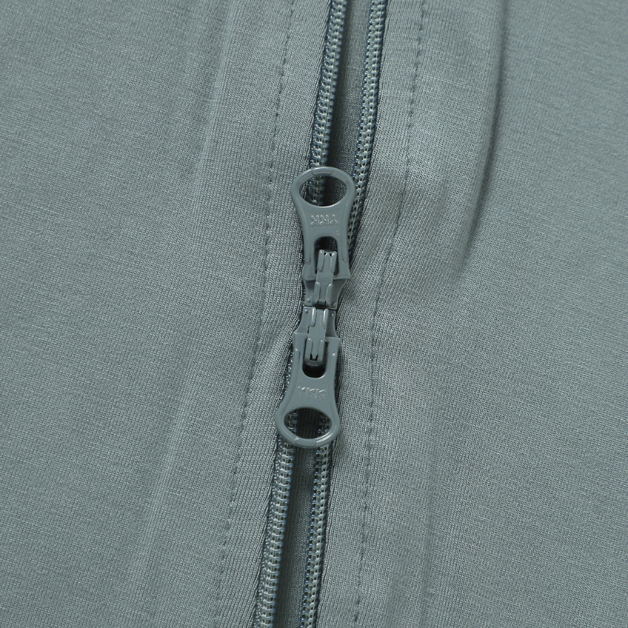 Organic Bamboo 2-way Zipsuit with Foldover Footies and Mittens | Ocean Blue