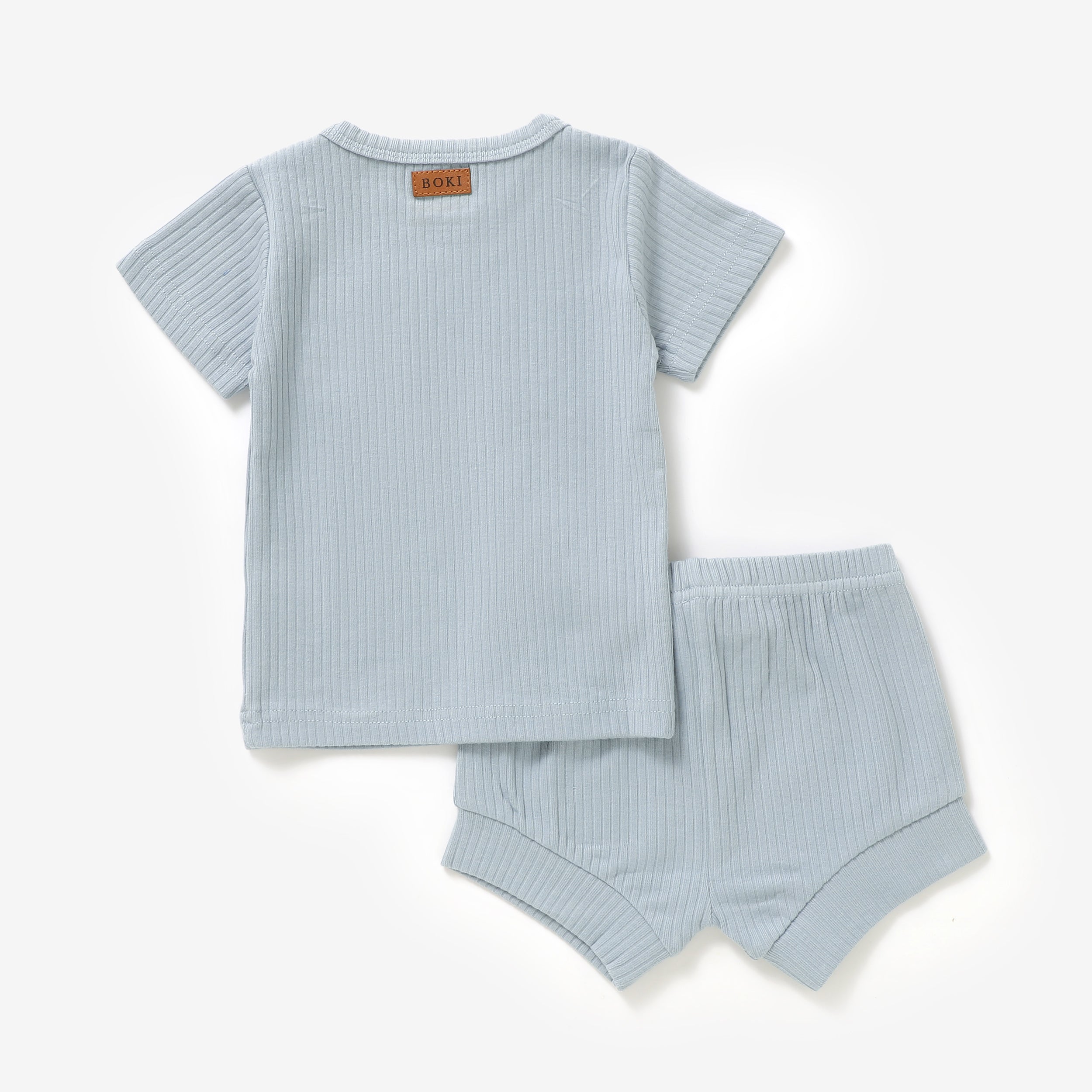 2 Piece Organic Rib Pyjamas Set | Light Blue