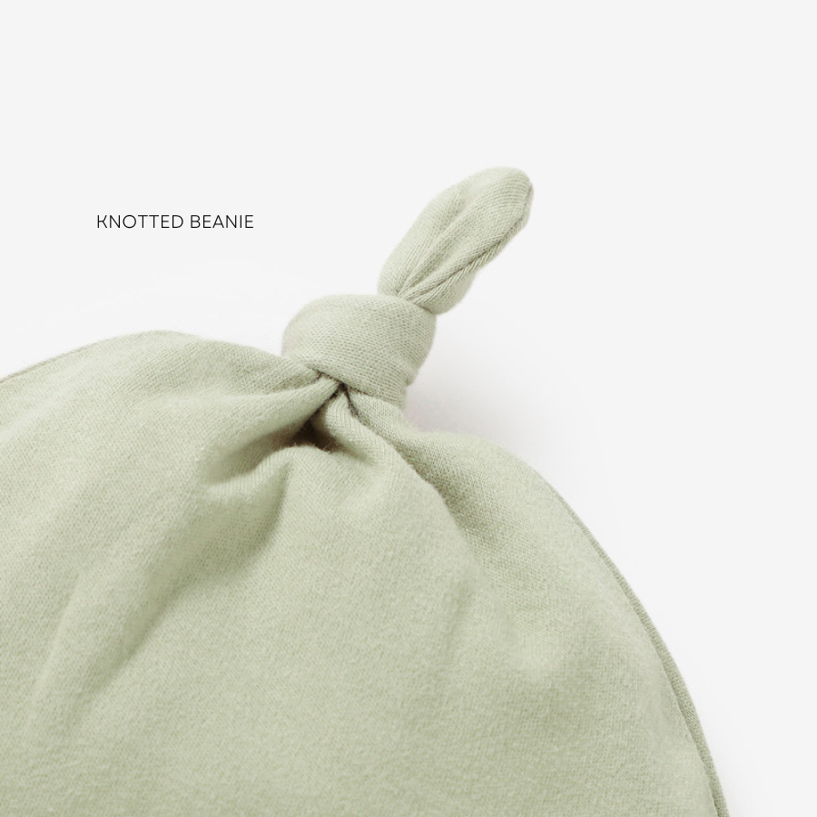 3 Piece Organic Brushed Cotton Fold-Over Set with Beanie | Fern