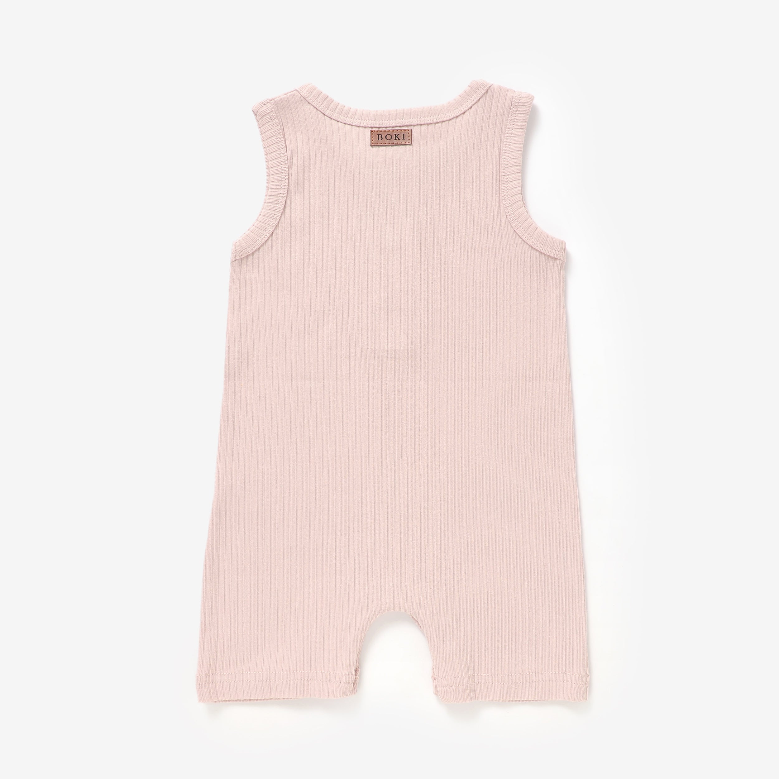 Organic Rib Cotton Tank Growsuit | Blush