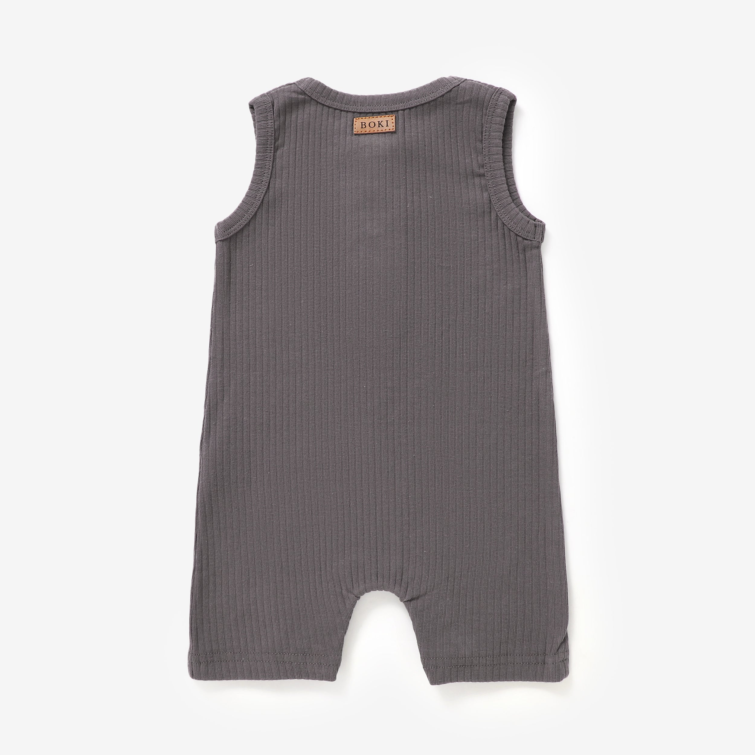 Organic Rib Cotton Tank Growsuit | Charcoal