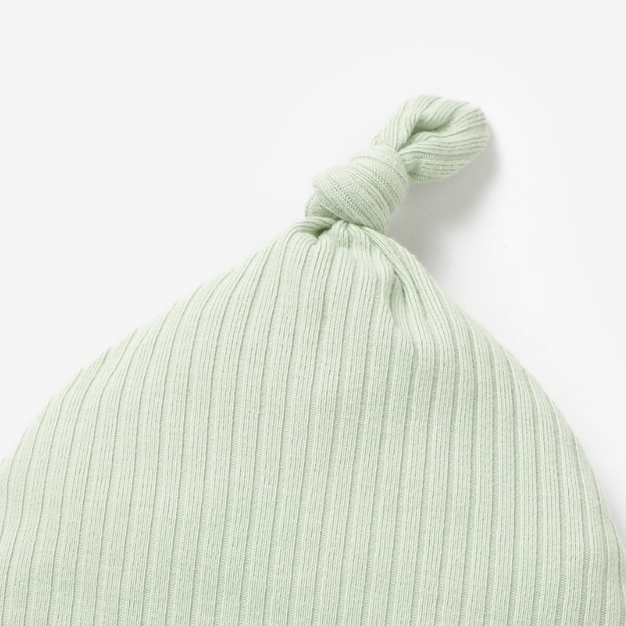 Organic Rib Knot Hat | Dried Mint