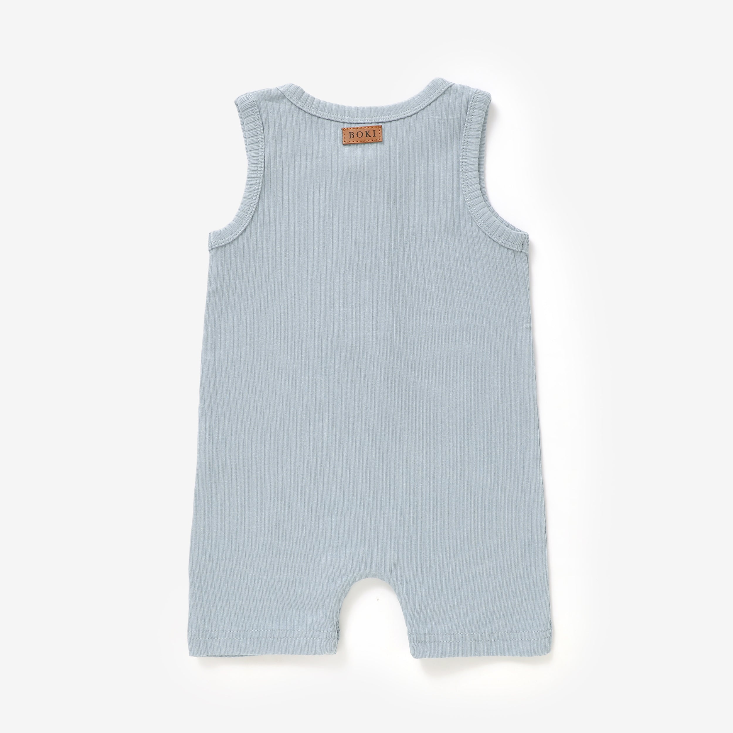 Organic Rib Cotton Tank Growsuit | Light Blue