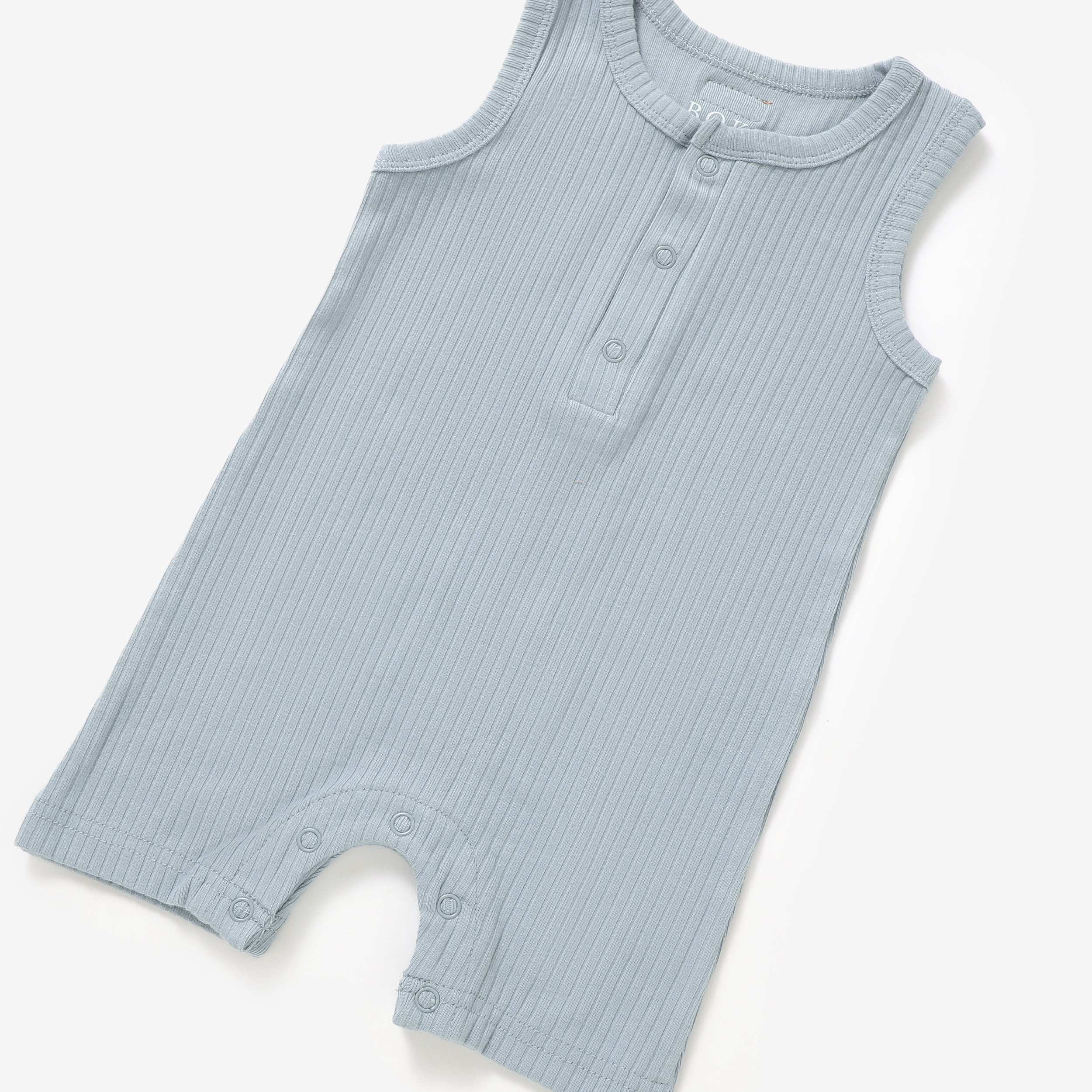 Organic Rib Cotton Tank Growsuit | Light Blue