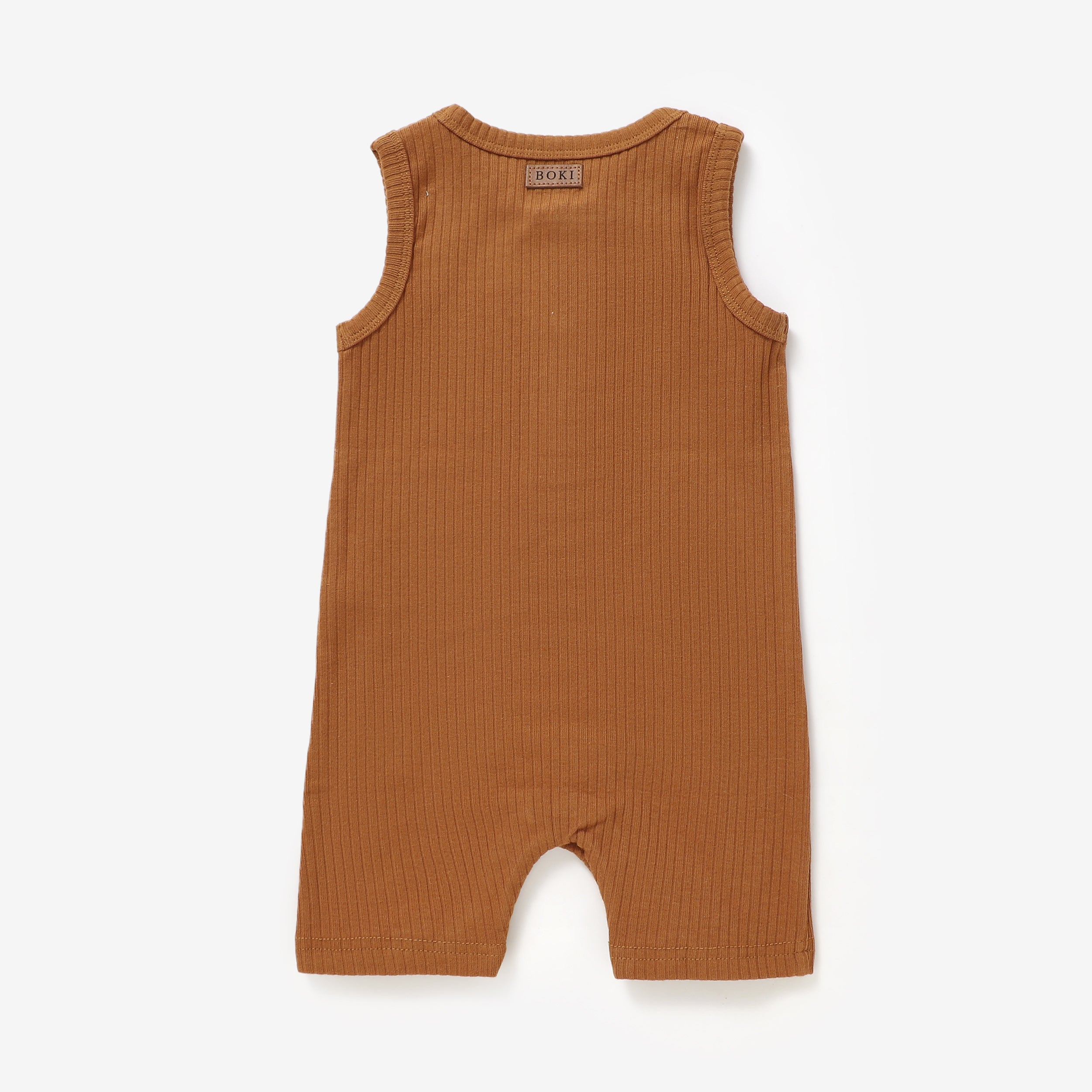 Organic Rib Cotton Tank Growsuit | Rust