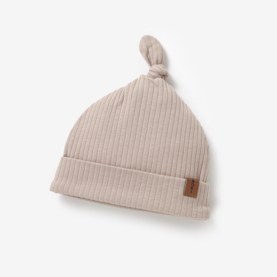 Organic Ribbed Cotton Beanie | Oatmeal