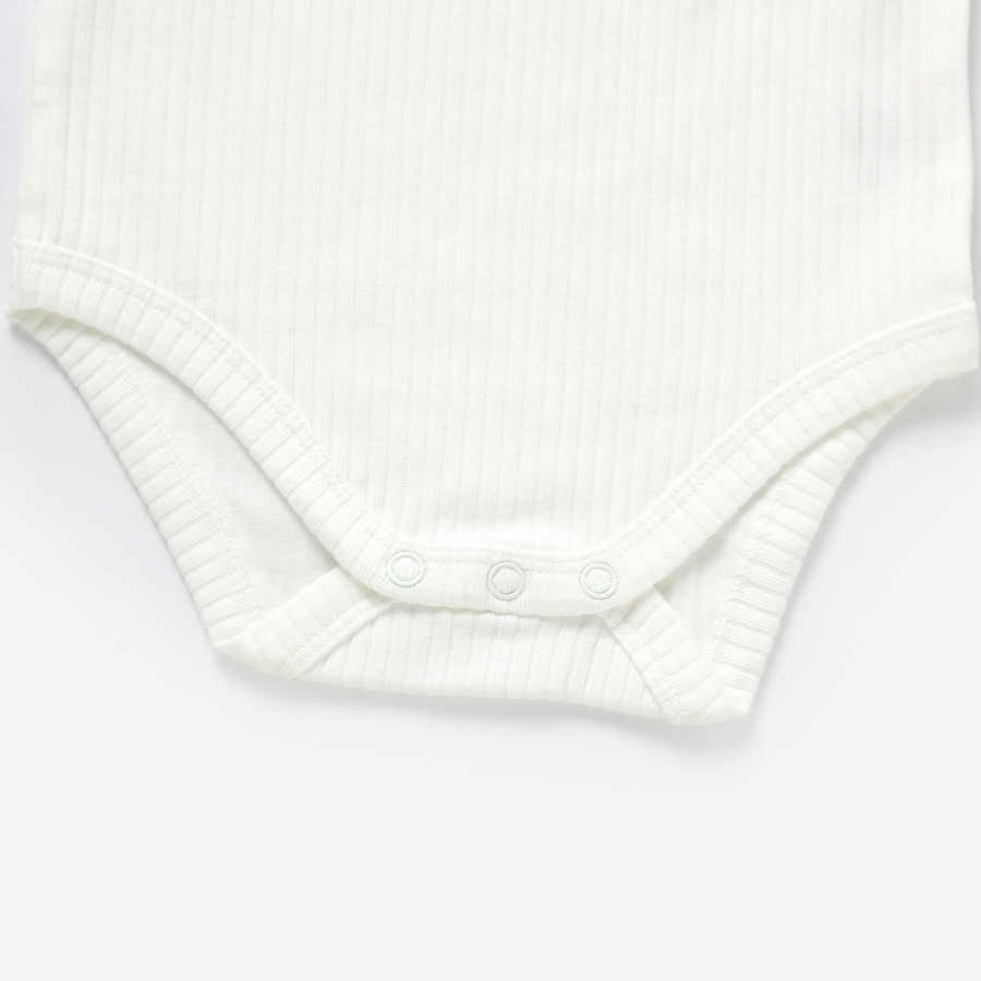 Organic Rib Longsleeve Bodysuit Set | Ivory