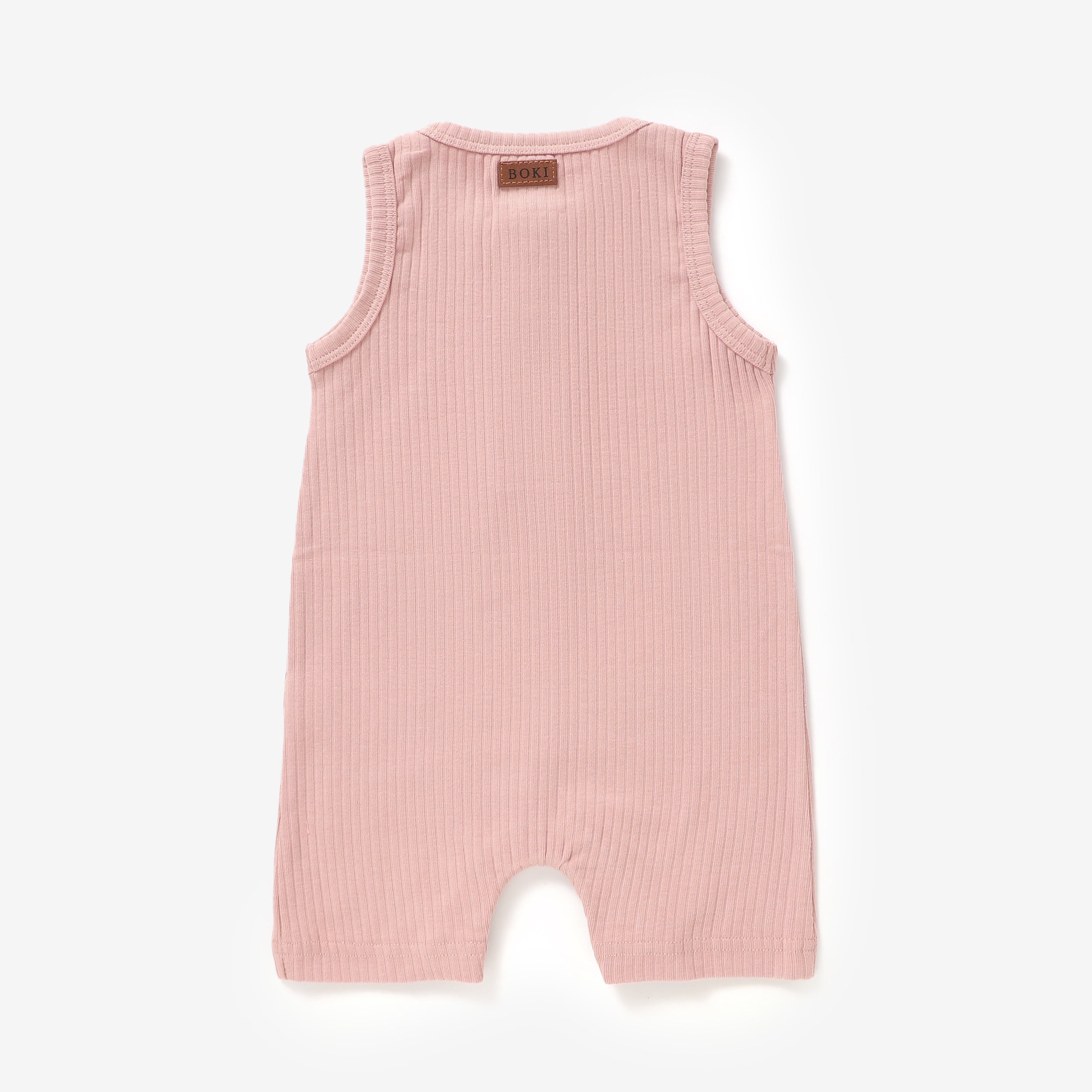 Organic Rib Cotton Tank Growsuit | Pale Rose