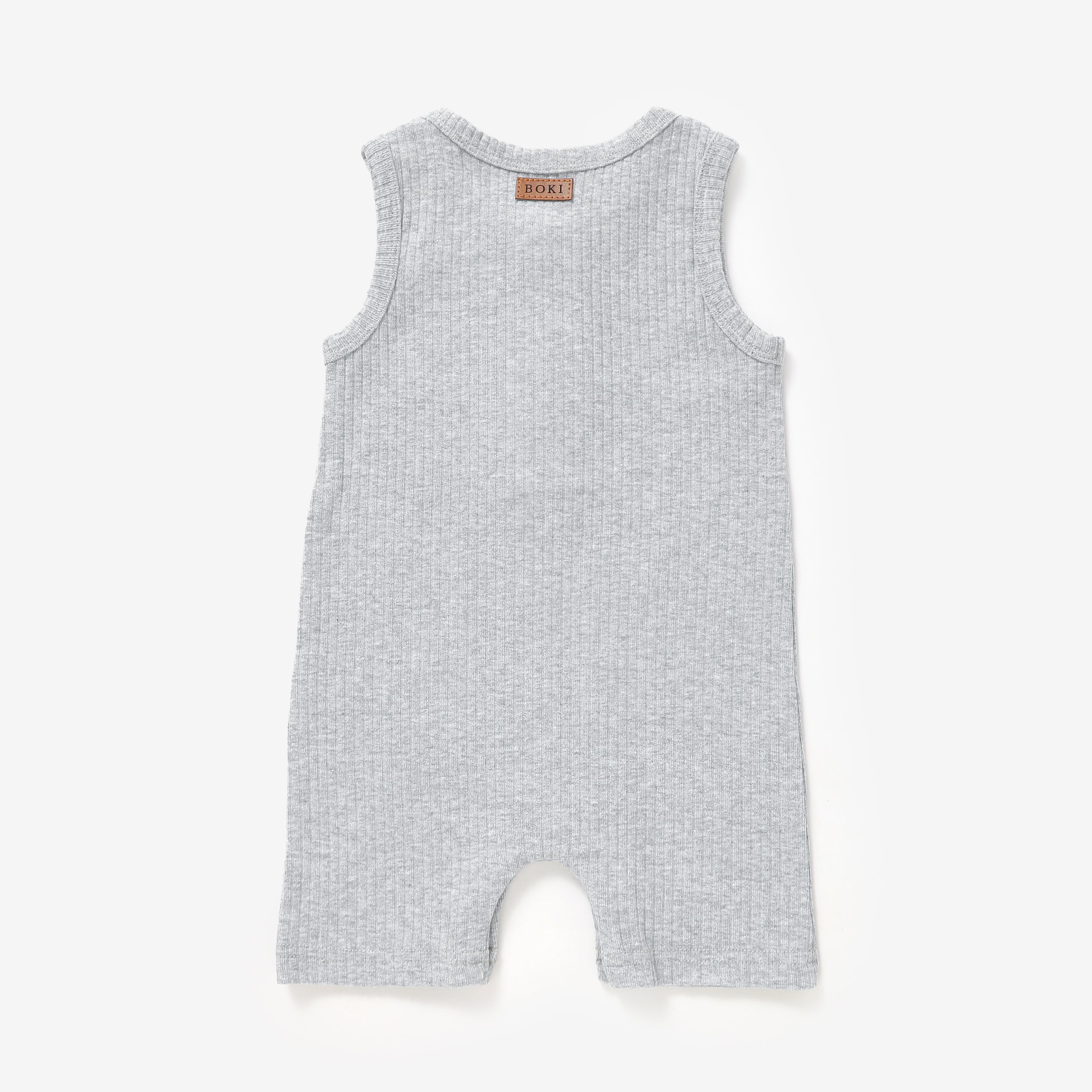 Organic Rib Cotton Tank Growsuit | Light Grey