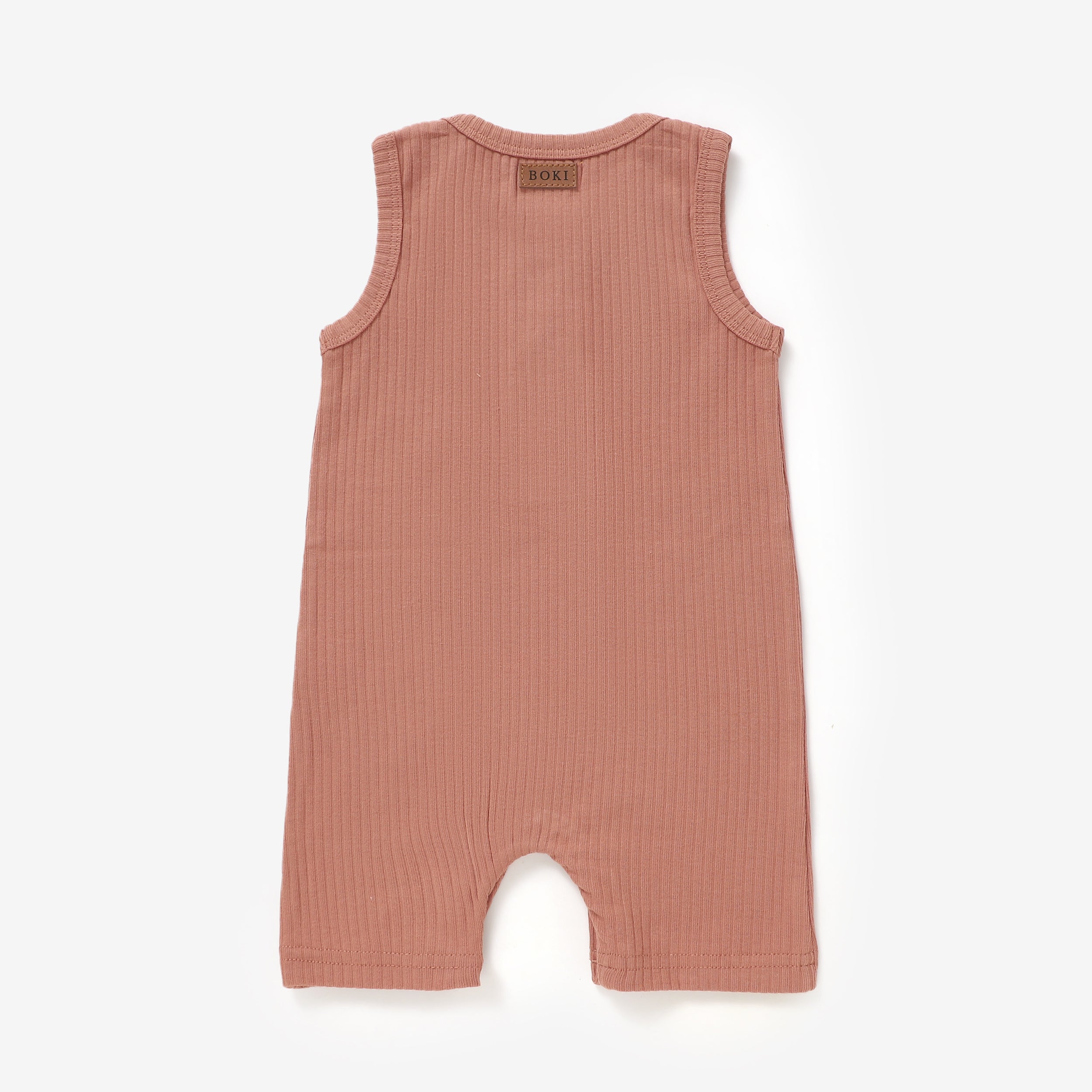 Organic Rib Cotton Tank Growsuit | Clay