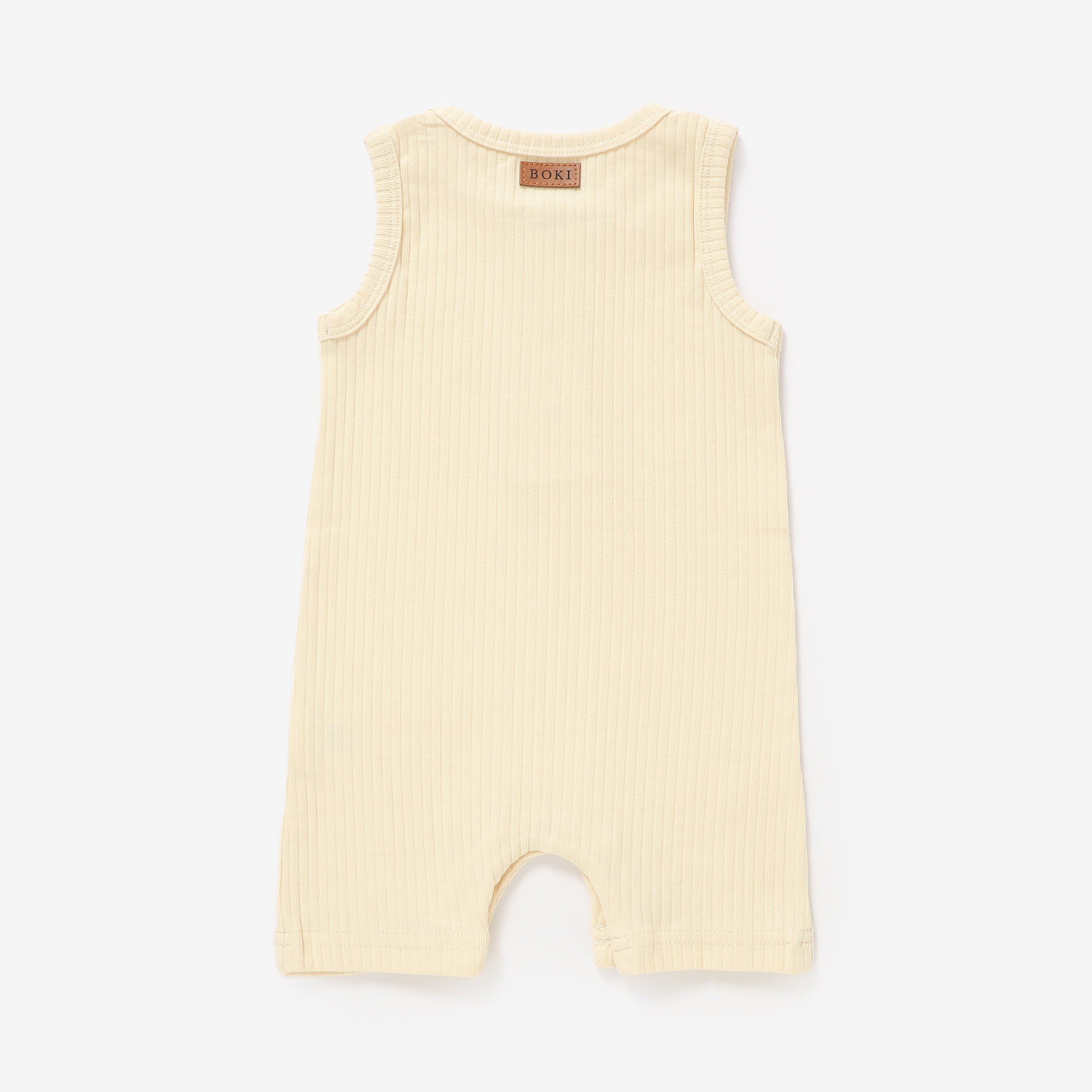 Organic Rib Cotton Tank Growsuit | Creme